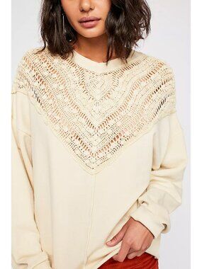 FREE PEOPLE Coco Crochet Pullover / Cream